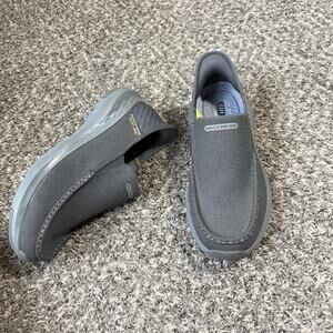 Skechers Gray Parson Ralven Slip On Hands Free Loafers Shoes Men's Size 9.5